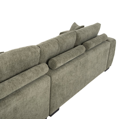 Corner Sofa (right) Coven Hm3266.04r Green Fabric 298x102-208x85hcm.