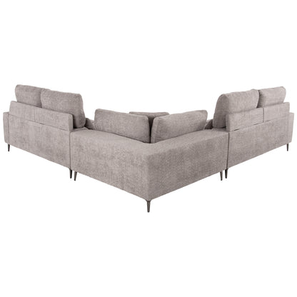 Corner Sofa Symmet Hm3269.01 Light Gray Fabric-glossy Anthracite Legs 314x314x90-102hcm.