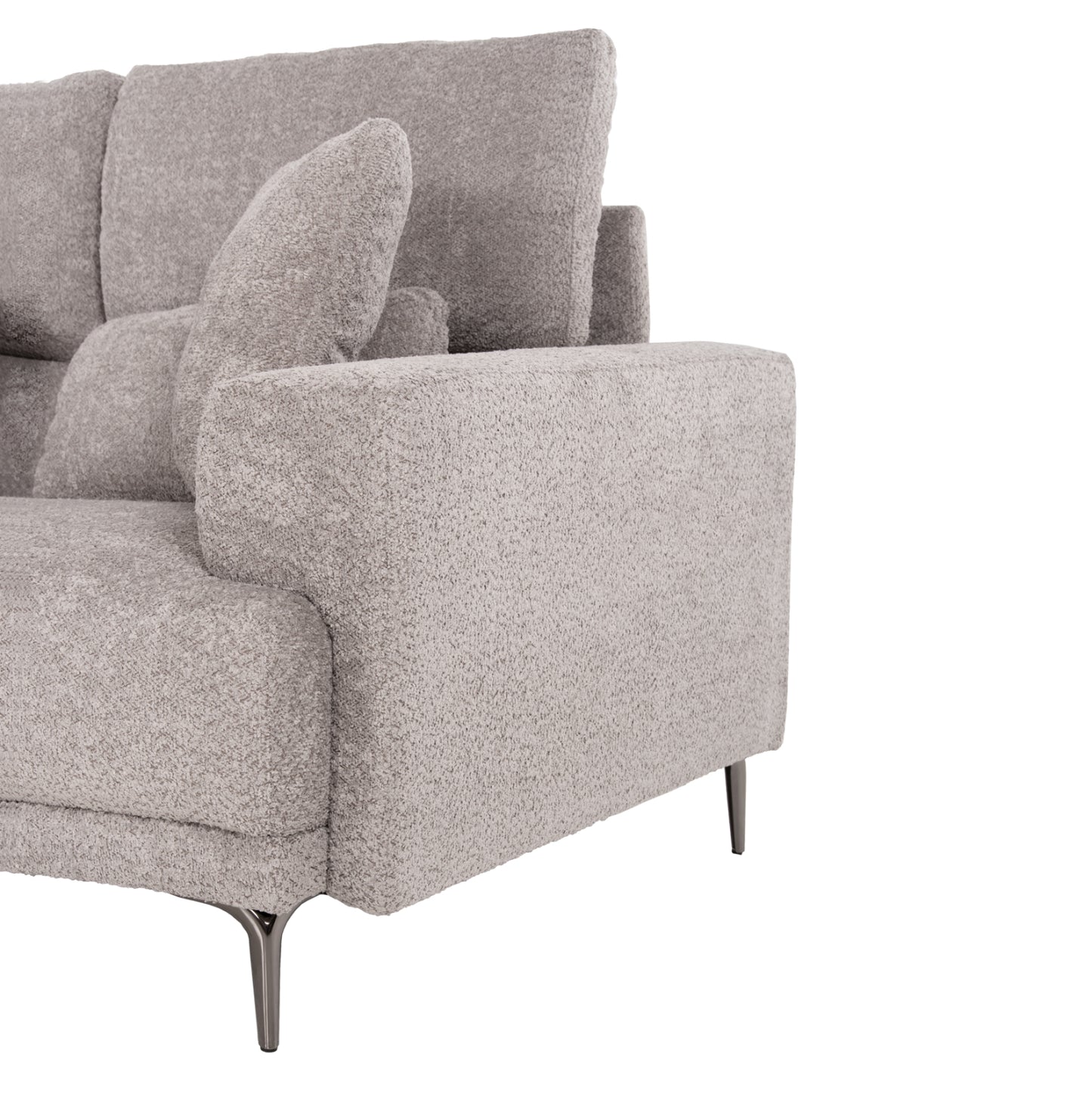 Corner Sofa Symmet Hm3269.01 Light Gray Fabric-glossy Anthracite Legs 314x314x90-102hcm.