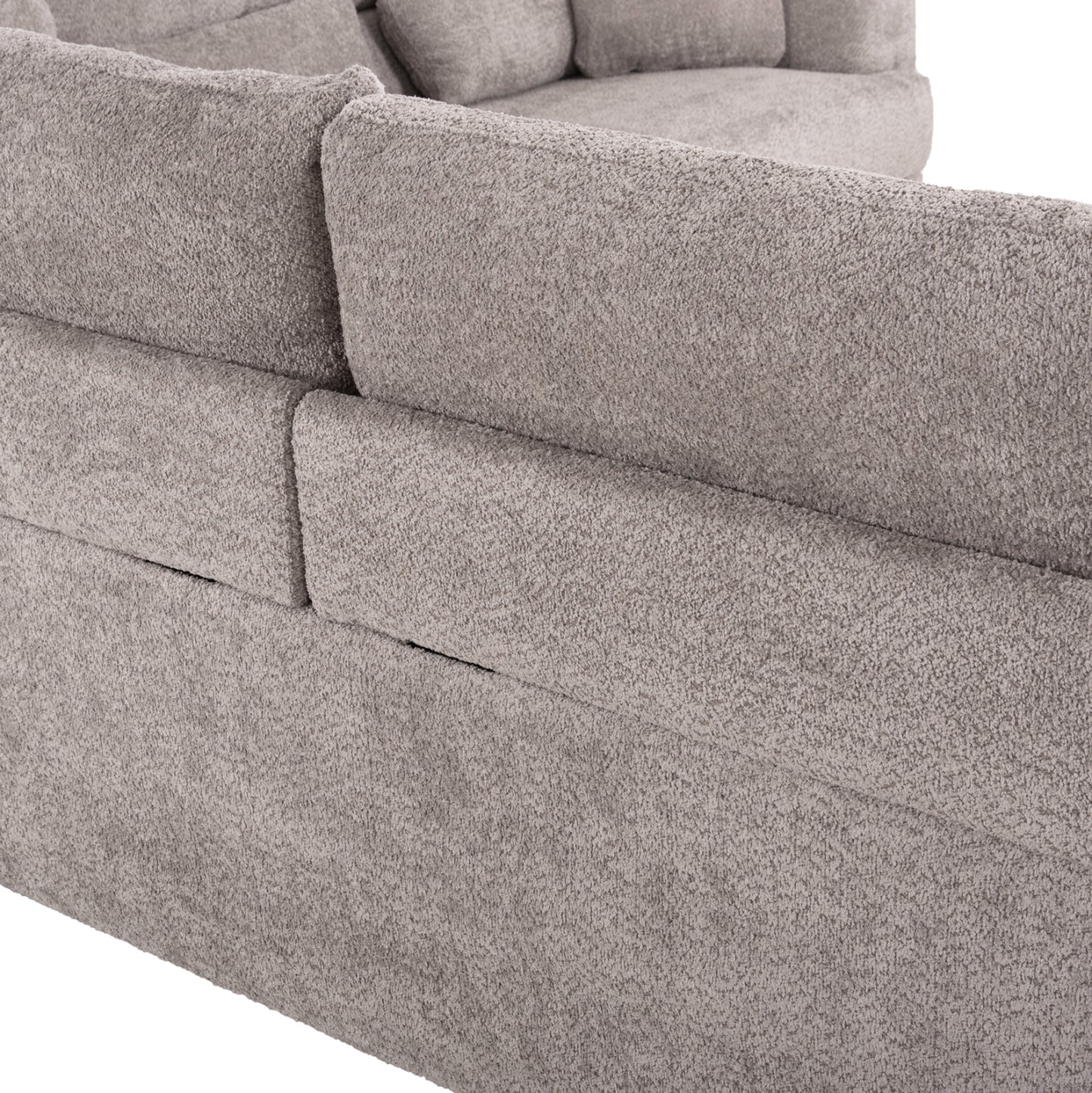 Corner Sofa Symmet Hm3269.01 Light Gray Fabric-glossy Anthracite Legs 314x314x90-102hcm.