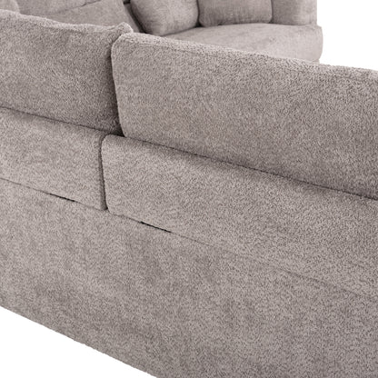 Corner Sofa Symmet Hm3269.01 Light Gray Fabric-glossy Anthracite Legs 314x314x90-102hcm.