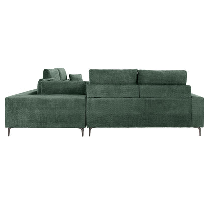 Corner Sofa Symmet Hm3269.05 Green Fabric-glossy Anthracite Legs 314x314x90-102hcm.