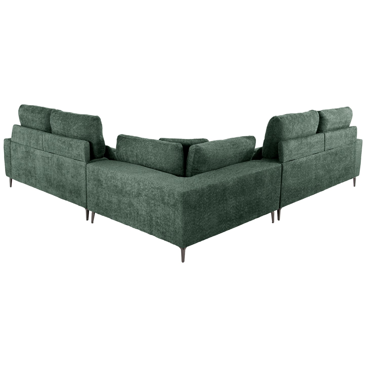 Corner Sofa Symmet Hm3269.05 Green Fabric-glossy Anthracite Legs 314x314x90-102hcm.