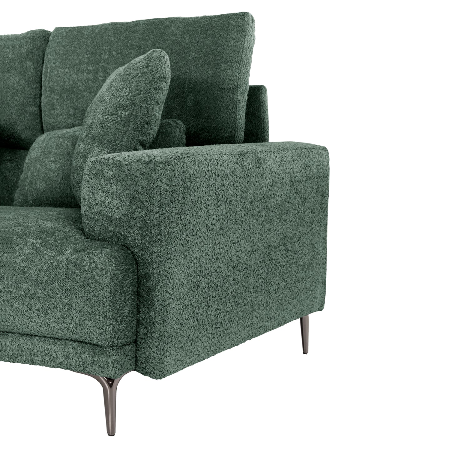 Corner Sofa Symmet Hm3269.05 Green Fabric-glossy Anthracite Legs 314x314x90-102hcm.