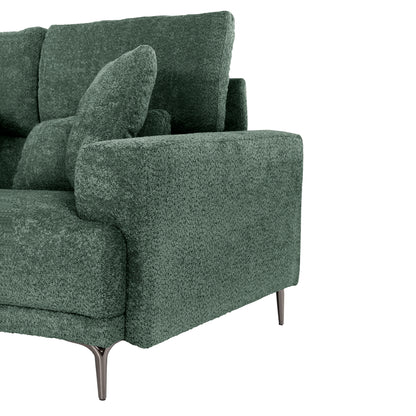 Corner Sofa Symmet Hm3269.05 Green Fabric-glossy Anthracite Legs 314x314x90-102hcm.