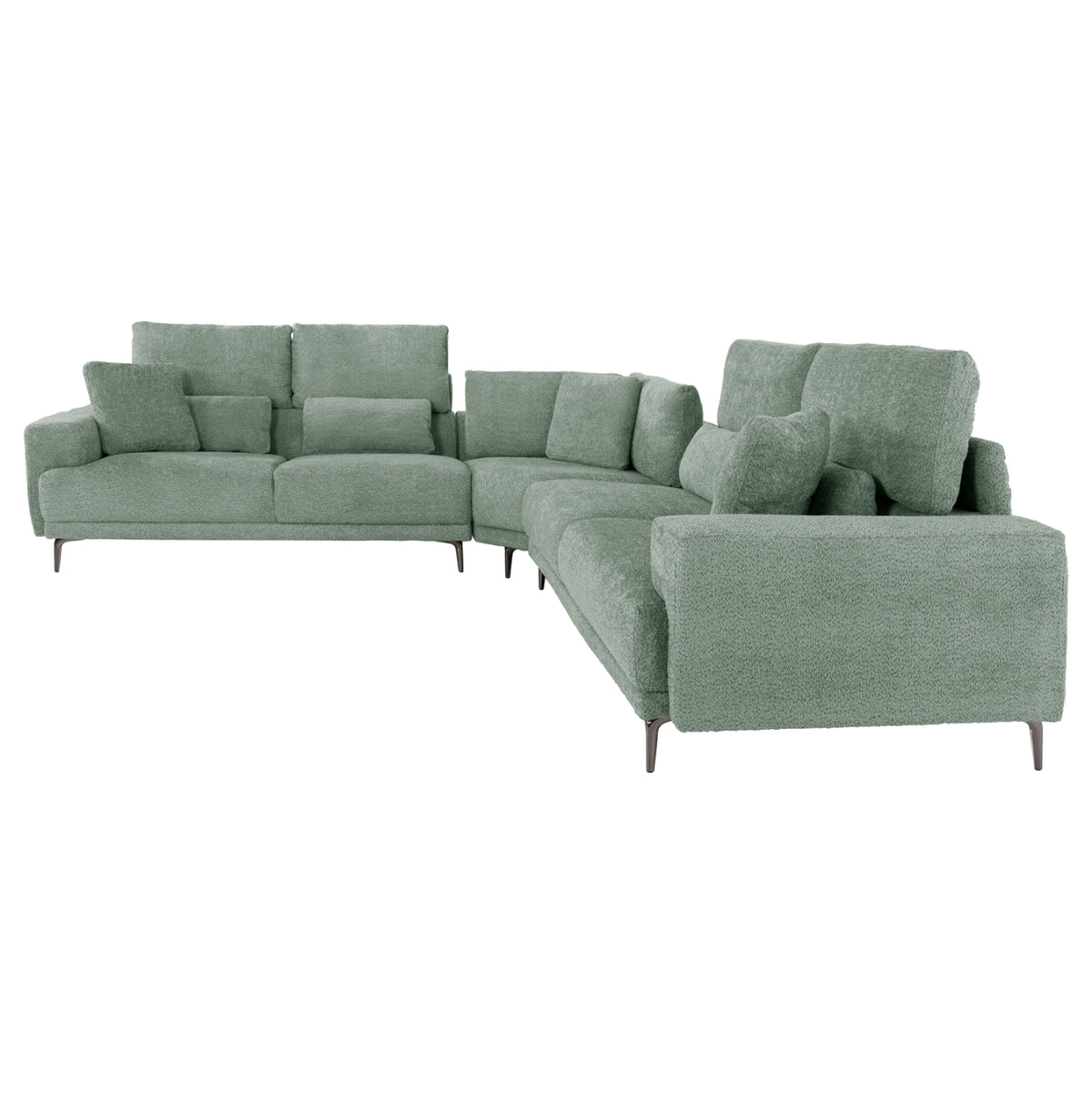Corner Sofa Symmet Hm3269.06 Mint Fabric-glossy Anthracite Legs 314x314x90-102hcm.