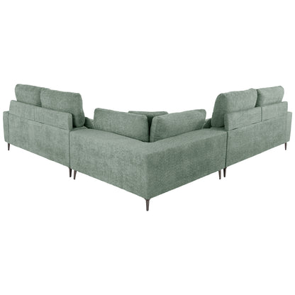 Corner Sofa Symmet Hm3269.06 Mint Fabric-glossy Anthracite Legs 314x314x90-102hcm.