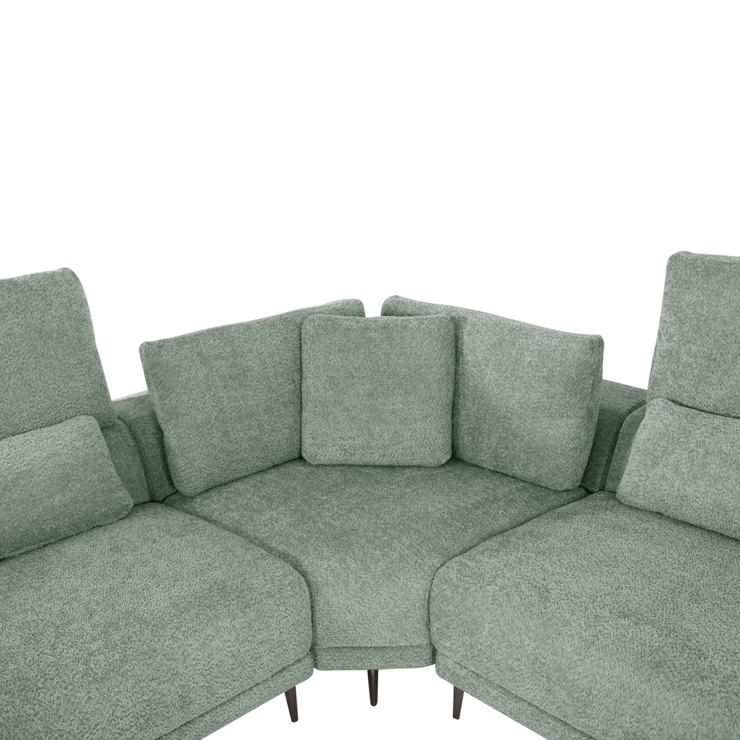 Corner Sofa Symmet Hm3269.06 Mint Fabric-glossy Anthracite Legs 314x314x90-102hcm.