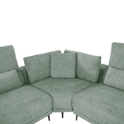 Corner Sofa Symmet Hm3269.06 Mint Fabric-glossy Anthracite Legs 314x314x90-102hcm.