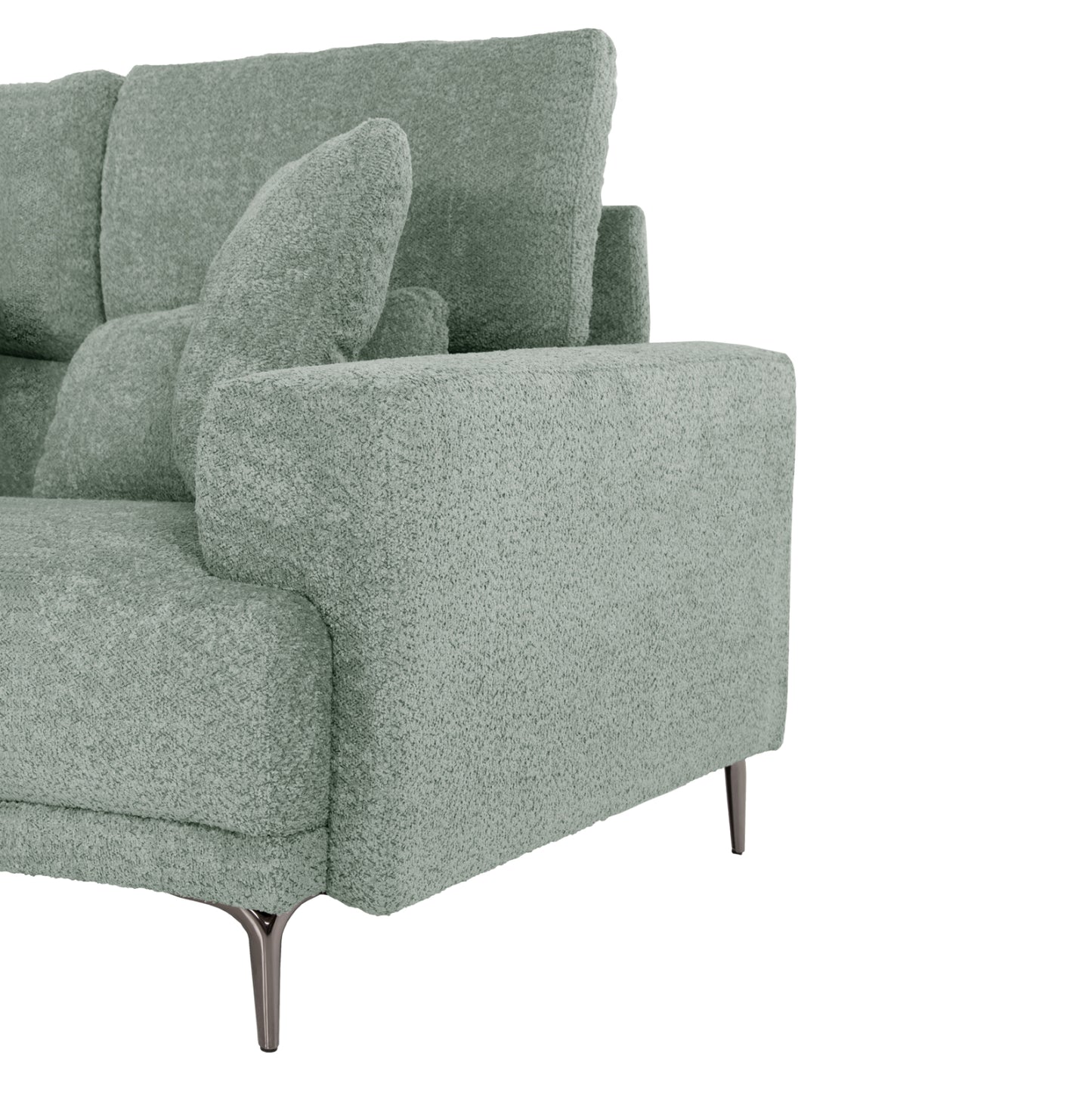 Corner Sofa Symmet Hm3269.06 Mint Fabric-glossy Anthracite Legs 314x314x90-102hcm.