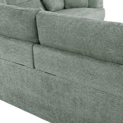 Corner Sofa Symmet Hm3269.06 Mint Fabric-glossy Anthracite Legs 314x314x90-102hcm.