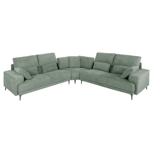 Corner Sofa Symmet Hm3269.06 Mint Fabric-glossy Anthracite Legs 314x314x90-102hcm.