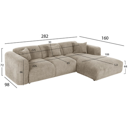 Corner Sofa Bricken Hm3275.01r Beige Fabric 110-282x98-160x72hcm.
