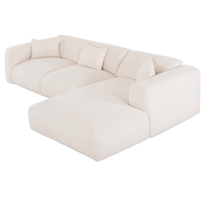 Corner Sofa Bricken Hm3275.02r White Fabric 110-282x98-160x72hcm.