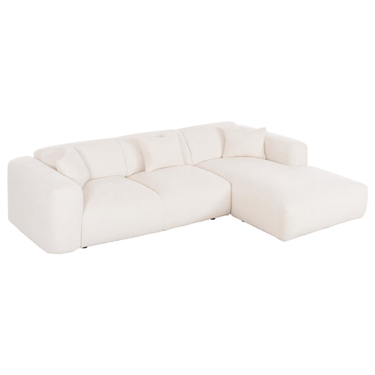 Corner Sofa Bricken Hm3275.02r White Fabric 110-282x98-160x72hcm.