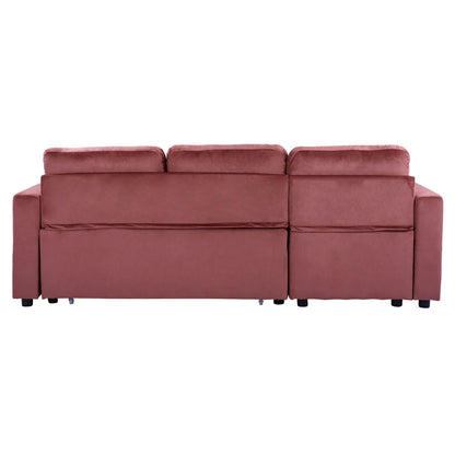Corner Sofa Bed Velvet Dusty Pink Wayne 224x147x85cm. Hm3028.12