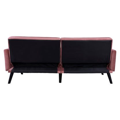 Corner Sofa Bed Velvet Dusty Pink With Footrest 211x158x83y Cm.hm3151.02