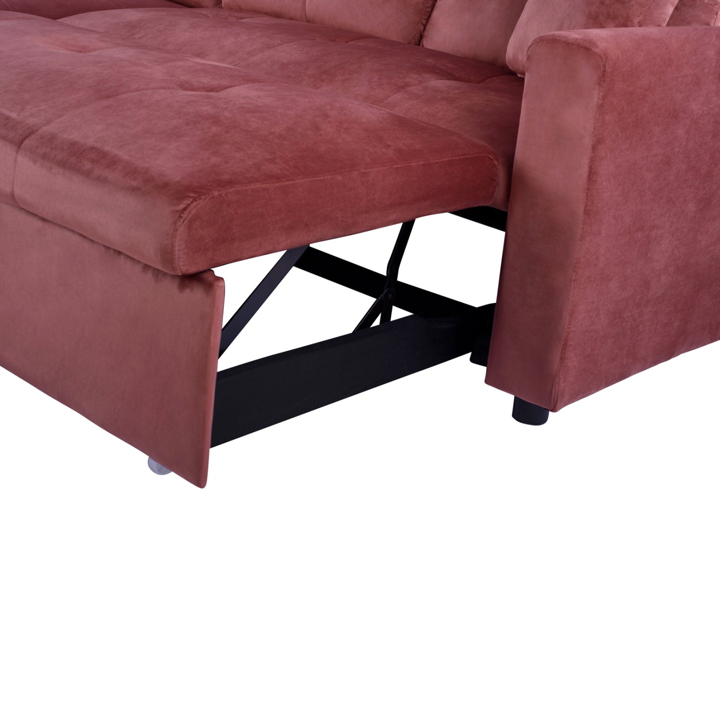 Corner Sofa Bed Velvet Dusty Pink Wayne 224x147x85cm. Hm3028.12