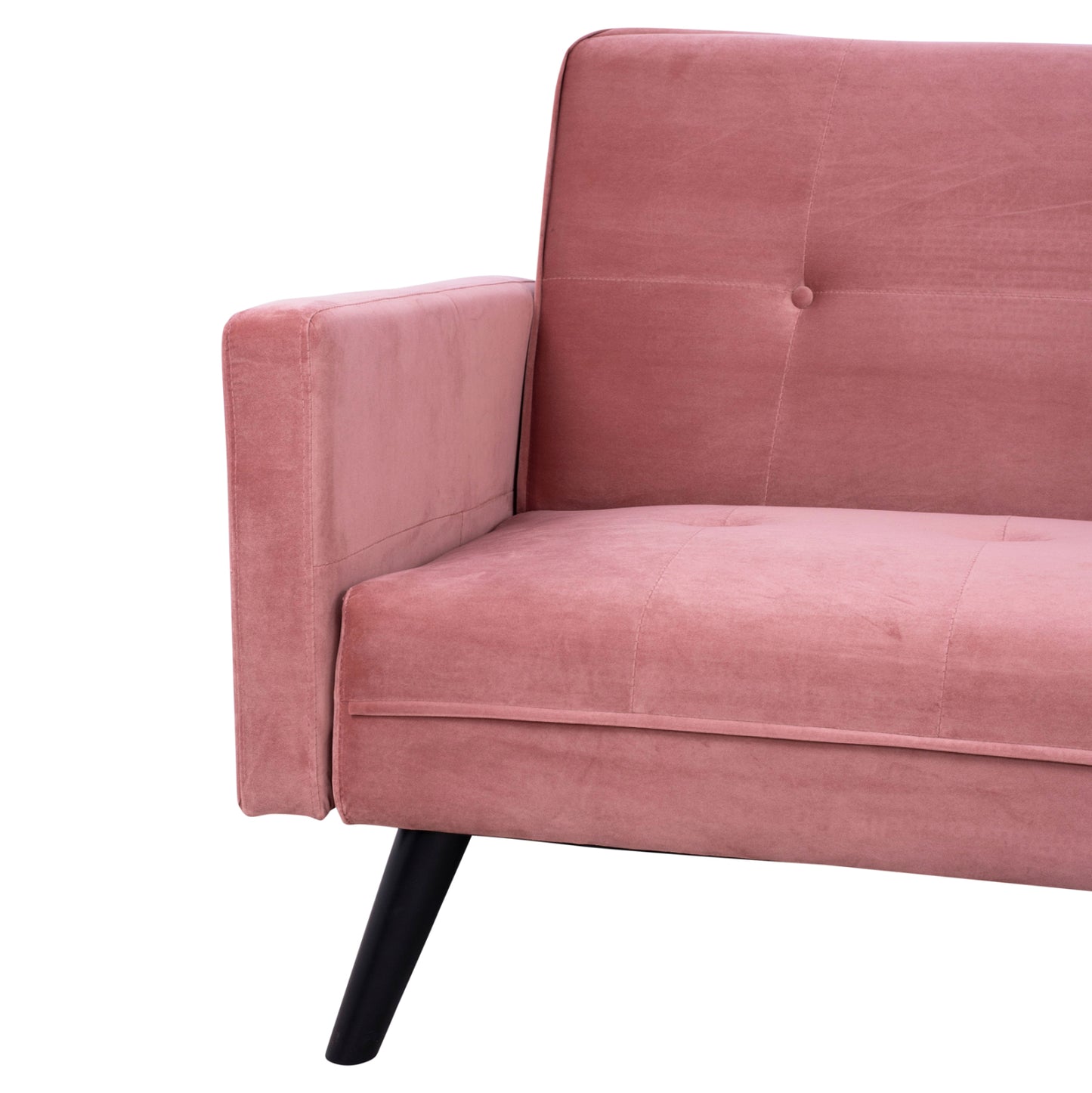 Corner Sofa Bed Velvet Dusty Pink With Footrest 211x158x83y Cm.hm3151.02