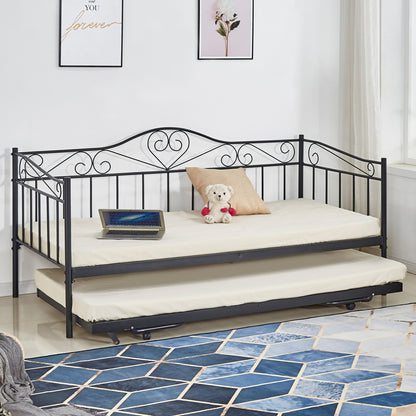 Hm571.01 Maeko Sofa Bed, 190x90, Black+auxiliary Bed 85x185, Metal