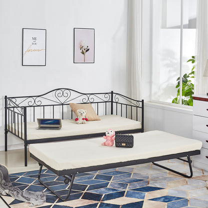 Hm571.01 Maeko Sofa Bed, 190x90, Black+auxiliary Bed 85x185, Metal