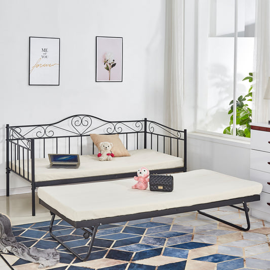 Hm571.01 Maeko Sofa Bed, 190x90, Black+auxiliary Bed 85x185, Metal