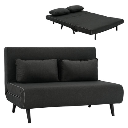 Sofabed For 2 People Asma Hm3077.03 Fabric In Dark Grey 140x80x77hcm.