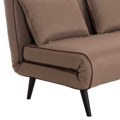 Sofabed For 2 People Asma Hm3077.07 Fabric In Dark Beige 143x78x84hcm.