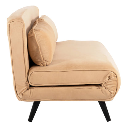 Sofabed For 2 People Asma Hm3077.17 Velvet In Beige Color 140x80x77hcm.
