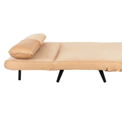 Sofabed For 2 People Asma Hm3077.17 Velvet In Beige Color 140x80x77hcm.