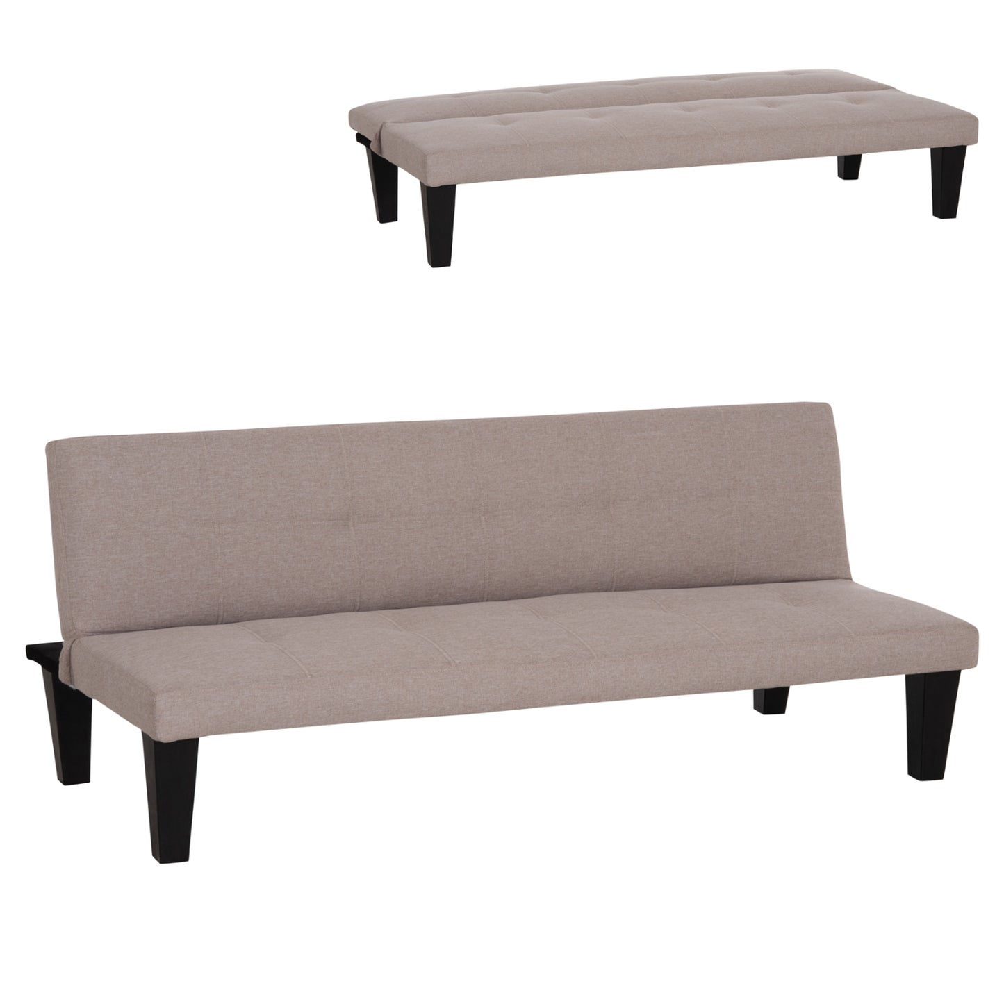 Sofabed 2-seater Koro Hm3304.04 Beige Pu Leather 165x75x64hcm.