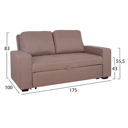 Sofa/bed Kanna 2 Seater Hm3082.04 With Beige Fabric 175x100x83 Cm