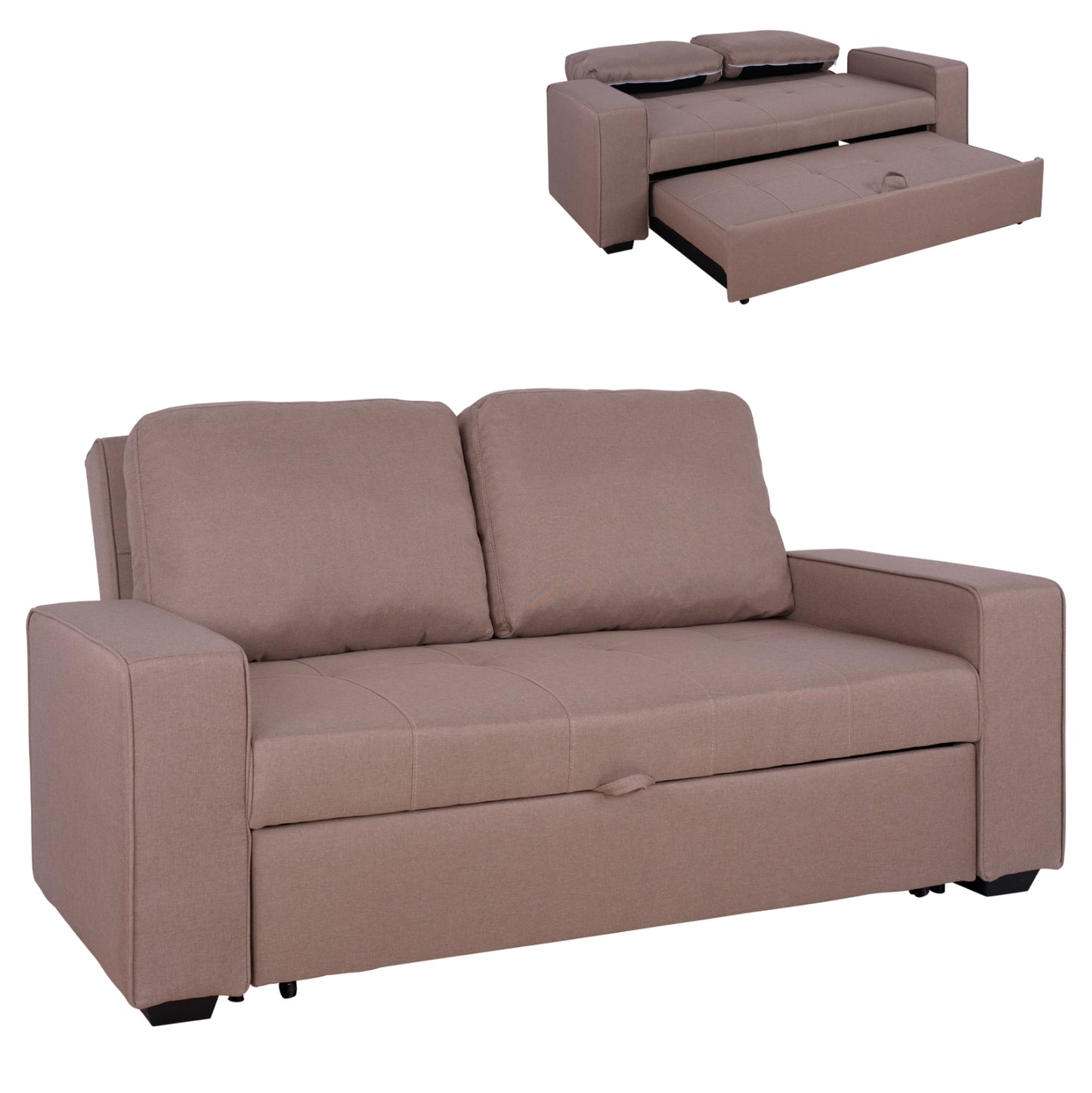 Sofa/bed Kanna 2 Seater Hm3082.04 With Beige Fabric 175x100x83 Cm