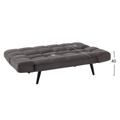 Sofa Bed 3 Seater From Velvet Grey Hm3167.01 182x80x88cm