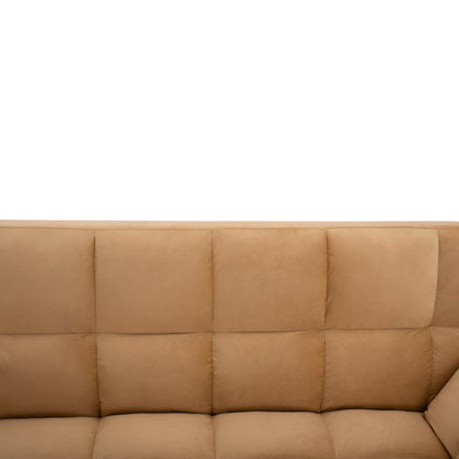Sofa Bed 3 Seater Velvet Beige Hm3167.07 182x80x88cm