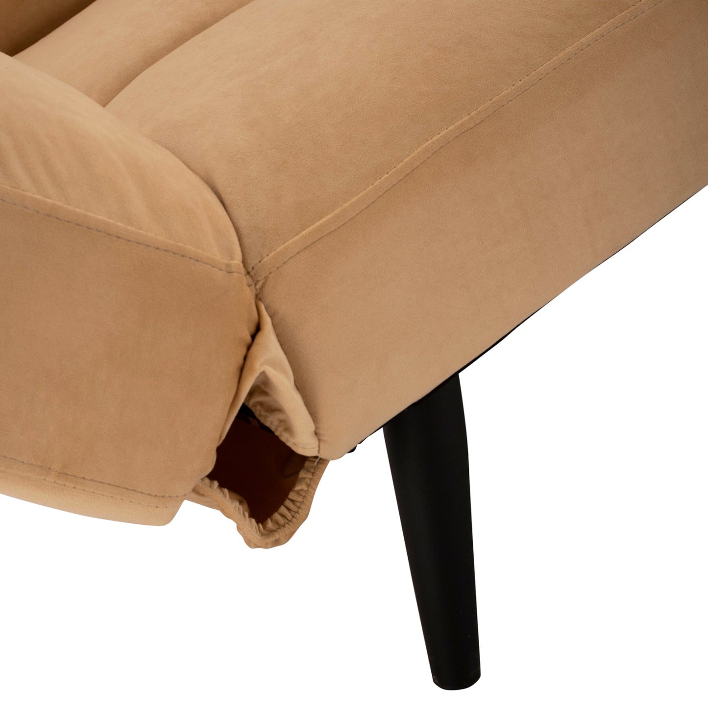 Sofa Bed 3 Seater Velvet Beige Hm3167.07 182x80x88cm