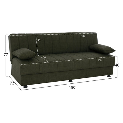 Hm3239.05 Andri Three-seater Sofa-bed, Cypress Green Fabric