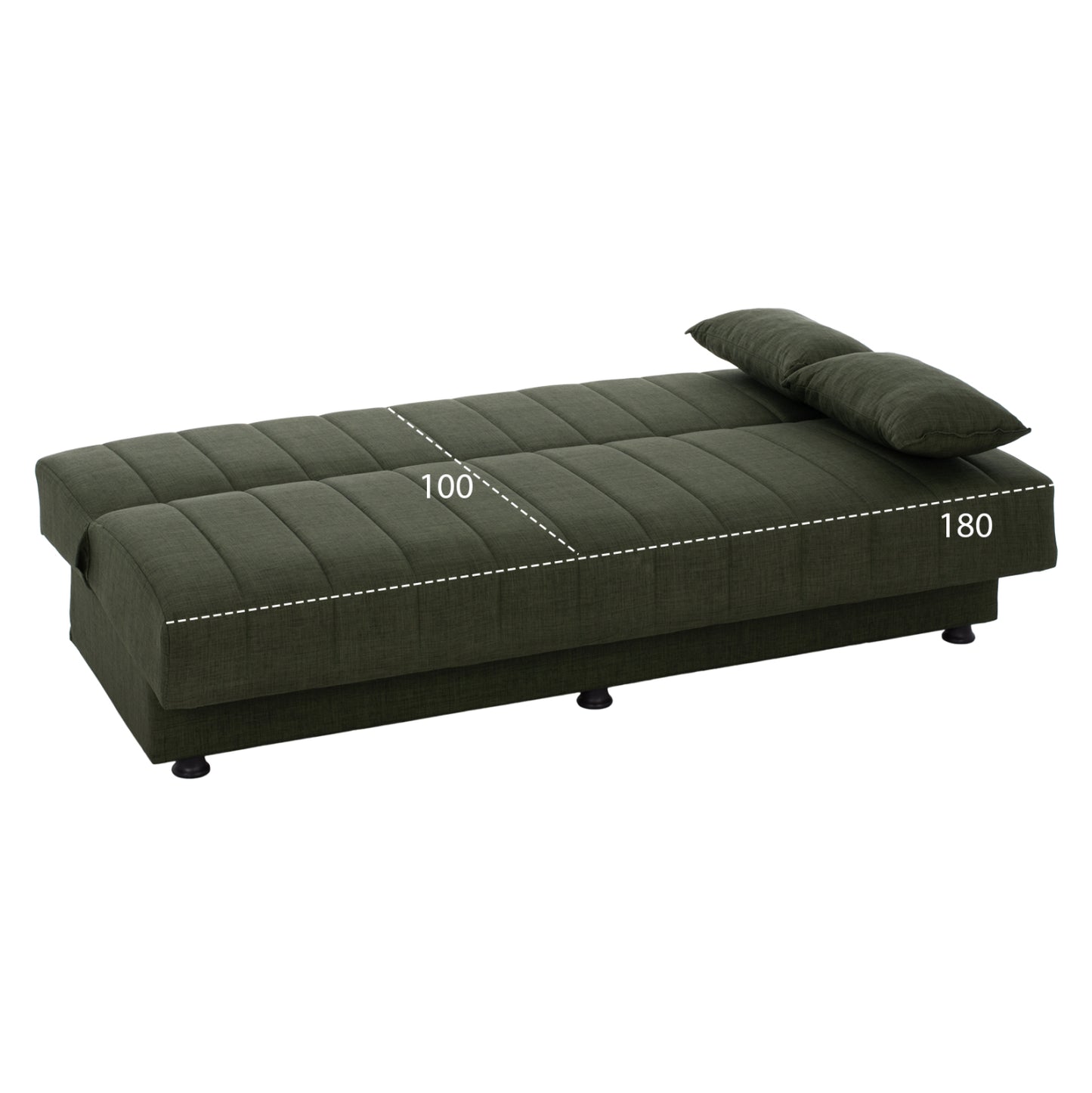 Hm3239.05 Andri Three-seater Sofa-bed, Cypress Green Fabric