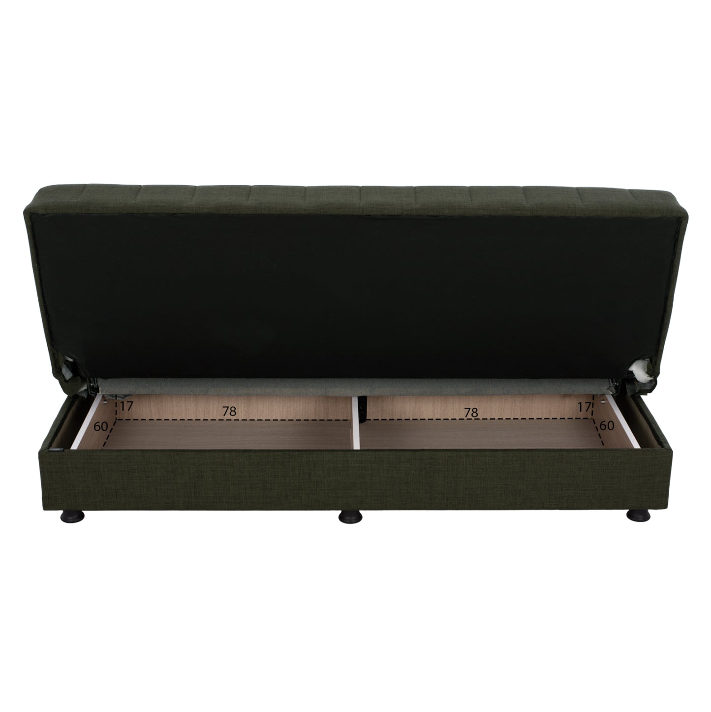 Hm3239.05 Andri Three-seater Sofa-bed, Cypress Green Fabric