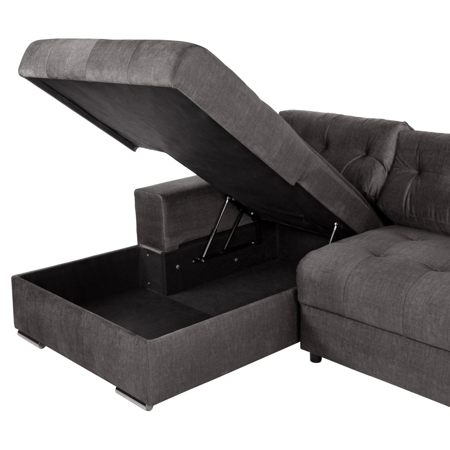 Corner (left) Sofa-bed With Storage Space Clancy Hm3281.02l Anthracite Fabric 308x181x92hcm.