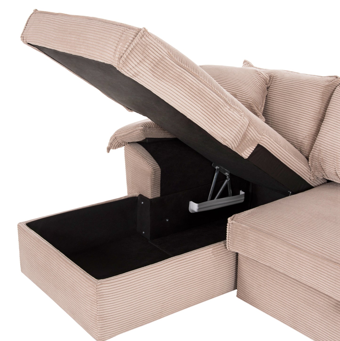 Corner (left) Sofa-bed With Storage Space Aldo Hm3276.01l Beige Fabric 256x91-159x87hcm.