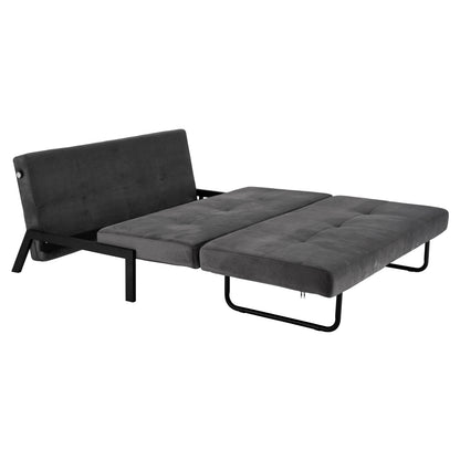 Sofa Bed Velvet Grey 2 1/2 Seater Hm3079.11 151x92x66cm