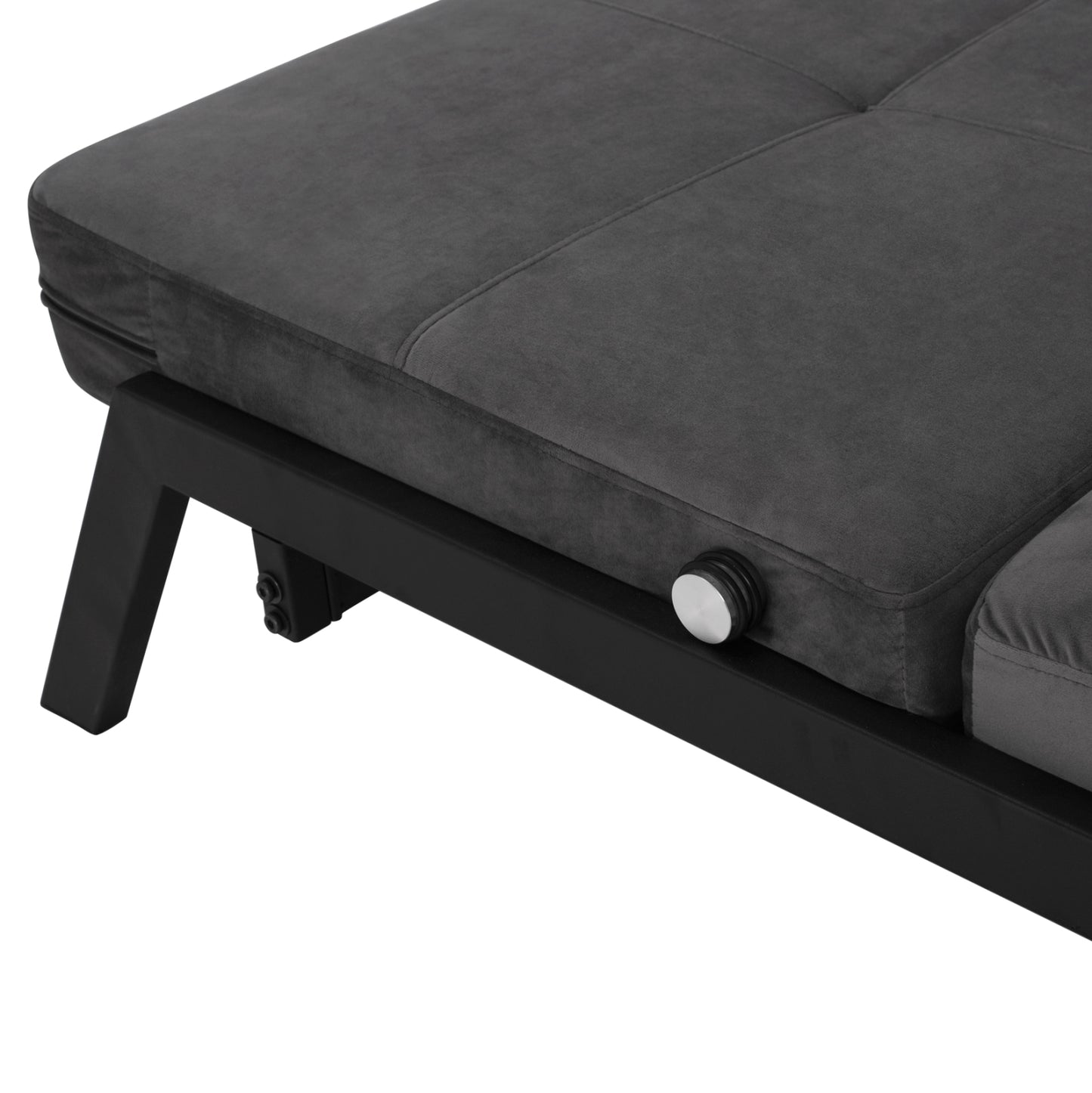 Sofa Bed Velvet Grey 2 1/2 Seater Hm3079.11 151x92x66cm