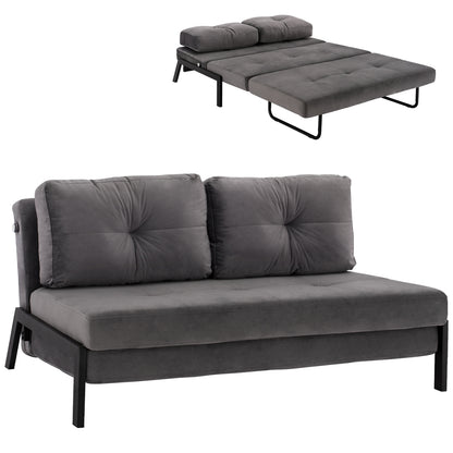 Sofa Bed Velvet Grey 2 1/2 Seater Hm3079.11 151x92x66cm