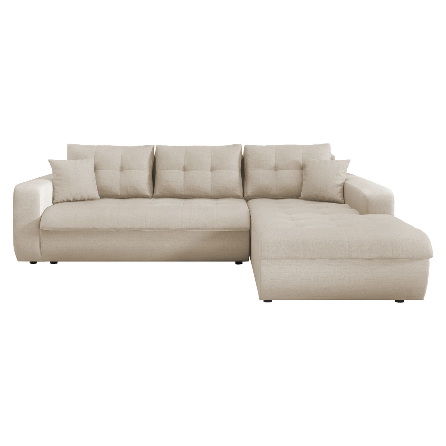 Corner Sofabed Right Kanso Hm3338.03r Beige Fabric 244x188x80hcm.