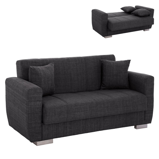 Hm3241.03, 2-seater Sofa-bed, Grey, 153x87x77hcm