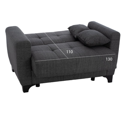 Hm3243.03 2-seater Sofa-bed, Tall Back, Grey, 160x84x88cm