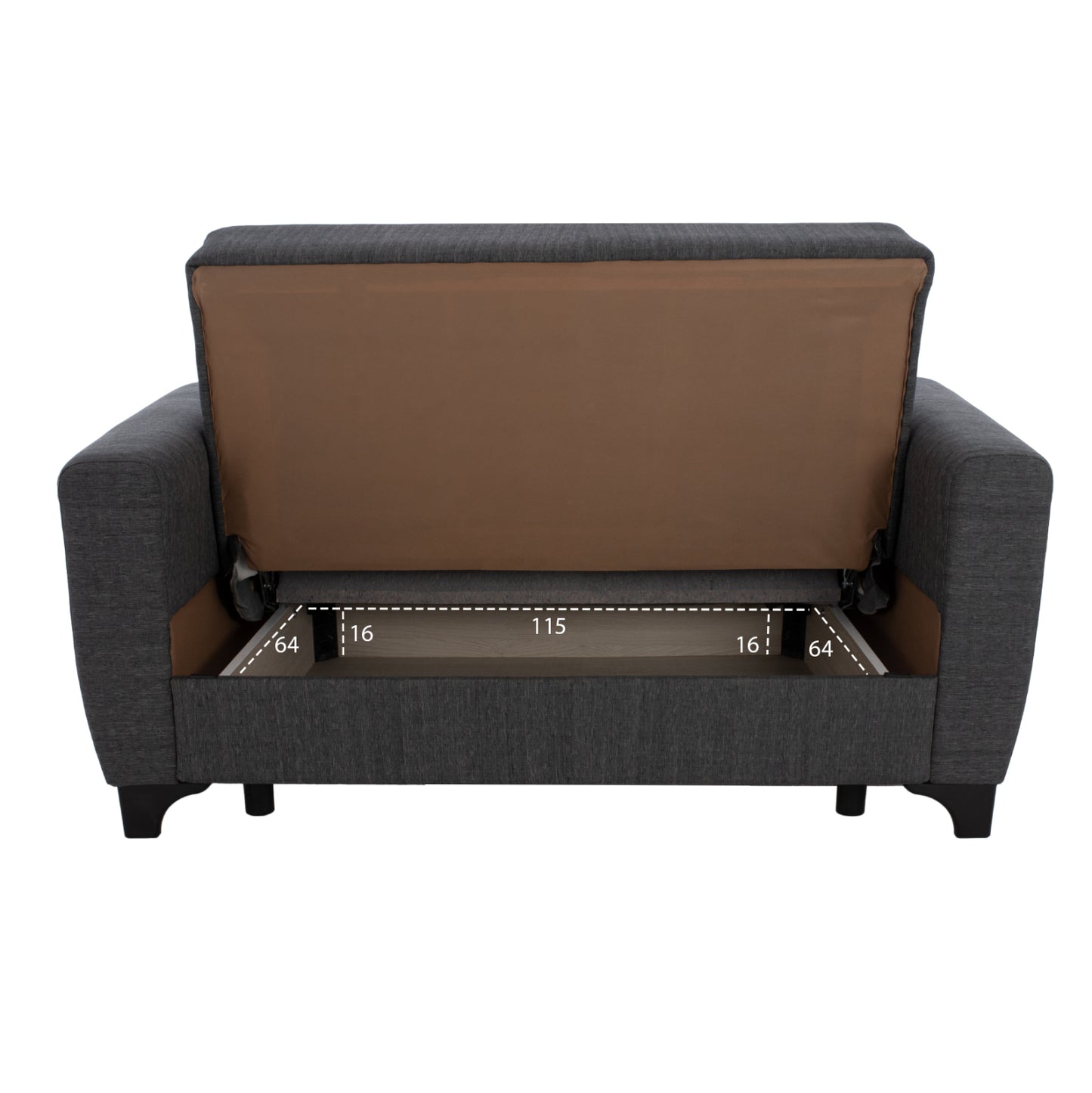 Hm3243.03 2-seater Sofa-bed, Tall Back, Grey, 160x84x88cm