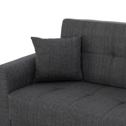 Hm3243.03 2-seater Sofa-bed, Tall Back, Grey, 160x84x88cm