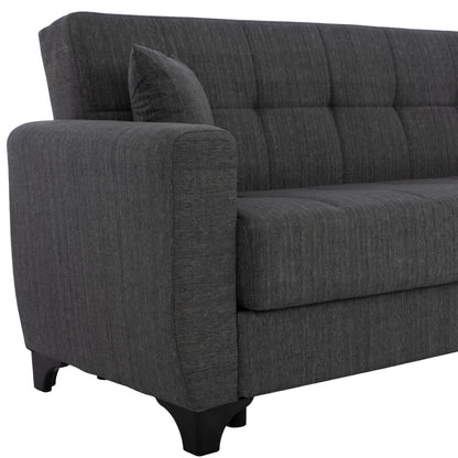 Hm3243.03 2-seater Sofa-bed, Tall Back, Grey, 160x84x88cm